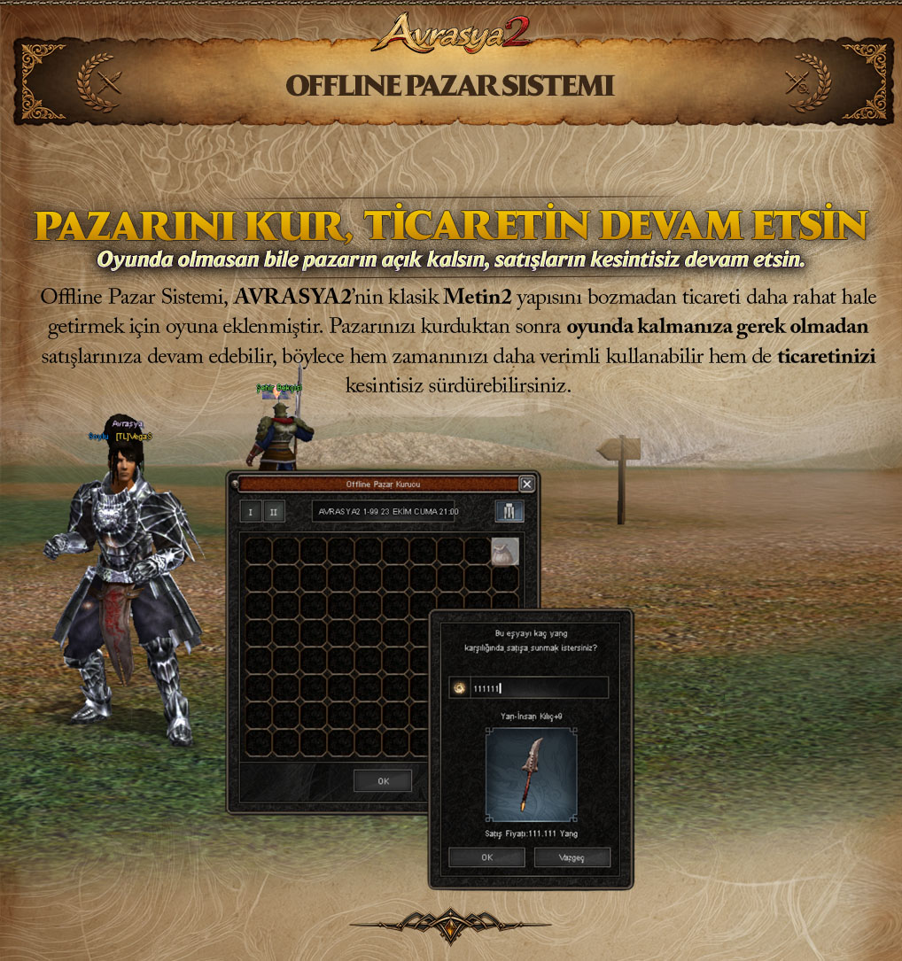 AvrasyaMt2 tanıtım paneli: Offline pazar sistemi
