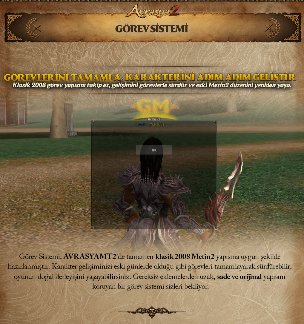 AvrasyaMt2 tanıtım paneli: Görev sistemi