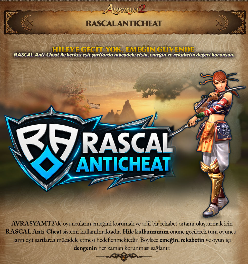 AvrasyaMt2 tanıtım paneli: RASCAL Anticheat